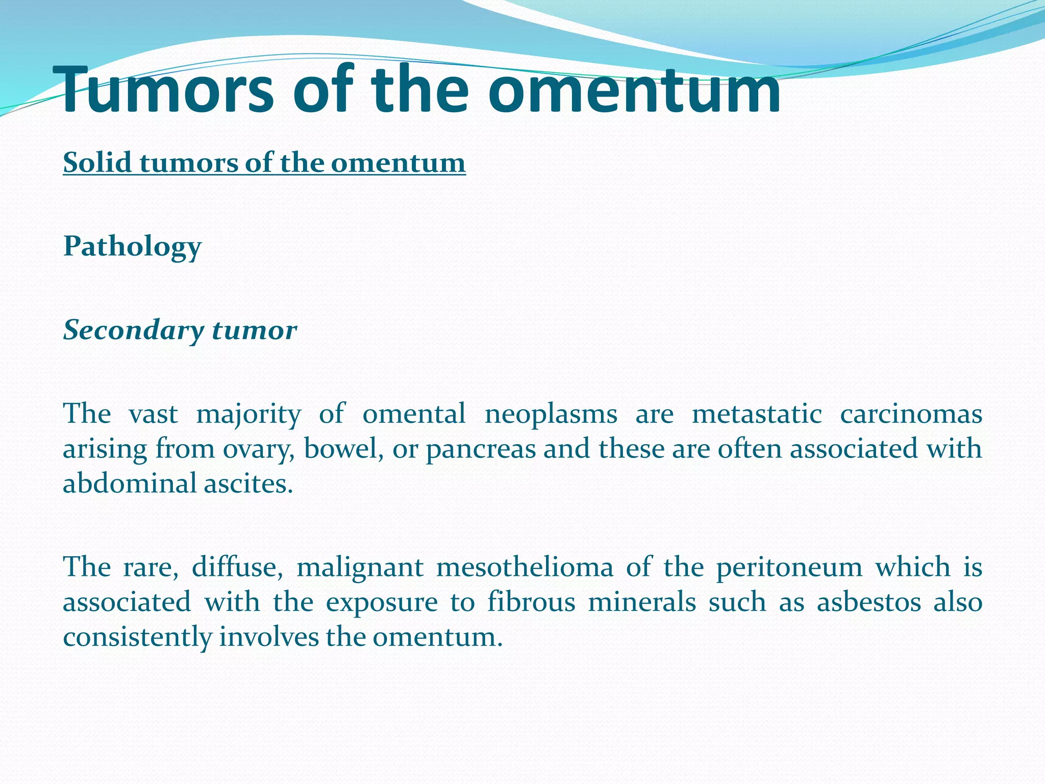 Peritoneum, mesenetry and retroperitoneal tumors | PPTX