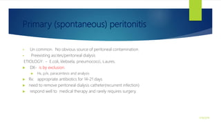 Peritonitis and intra abdominal abscess | PPTX