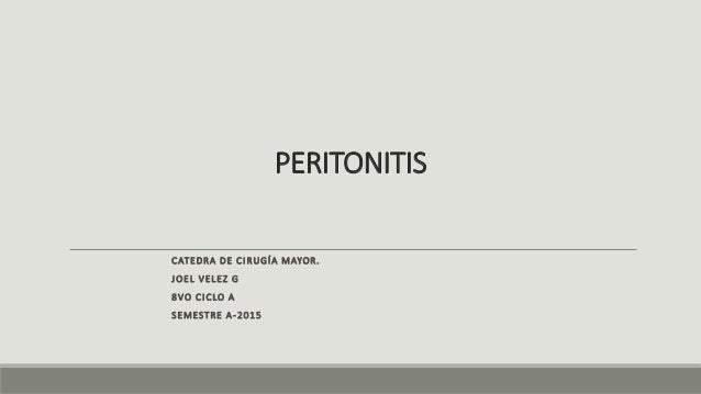 Peritonitis Expo Cx Mayor Peritonitis Expo Cx Mayor