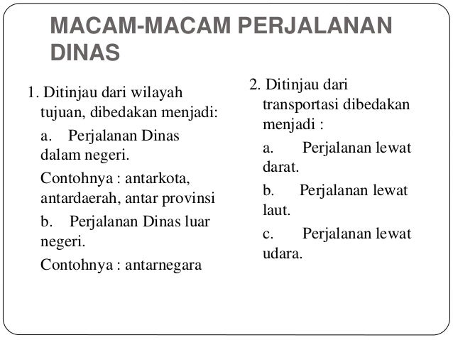 Perjalanan Dinas Pimpinan Ppt