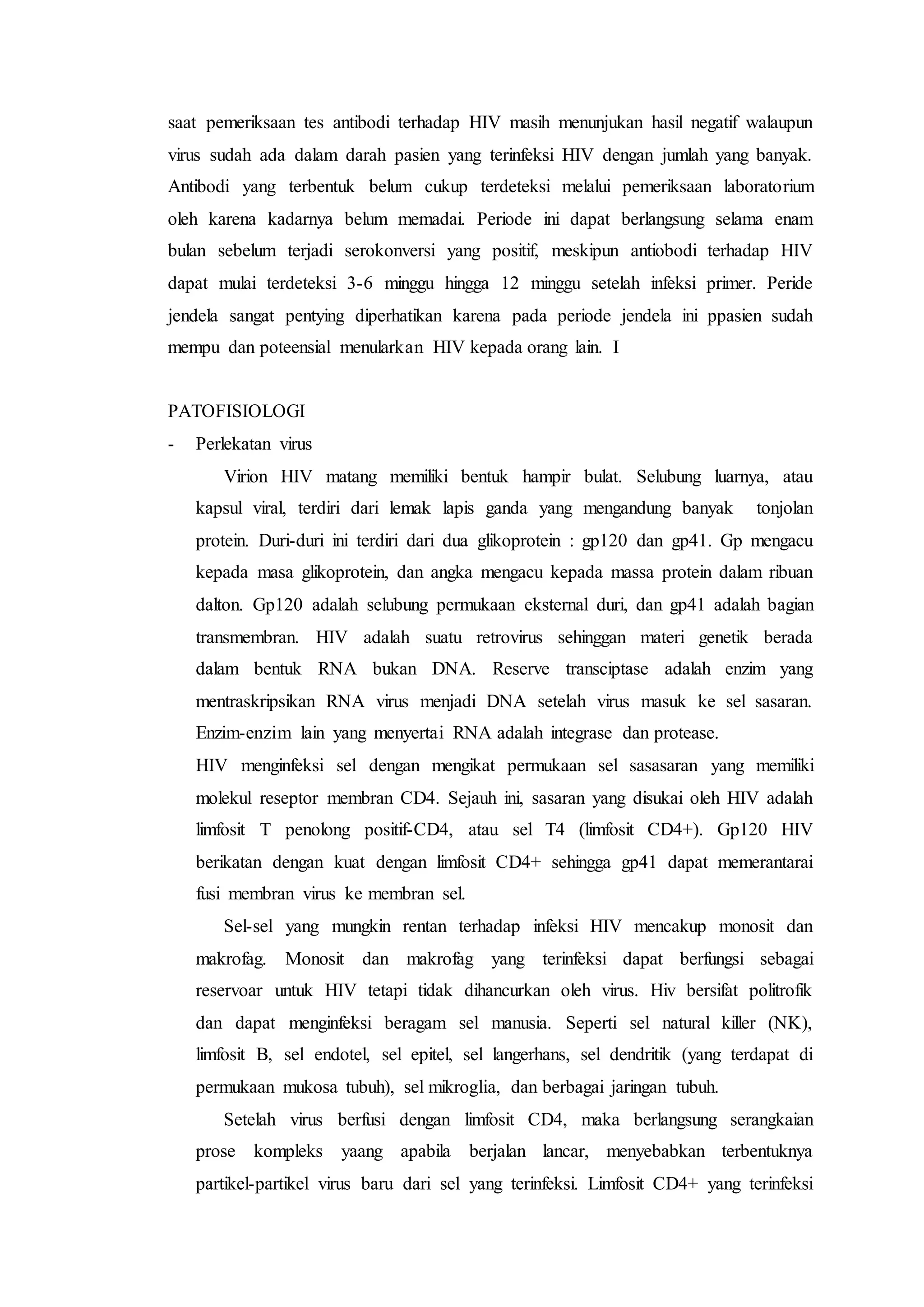 Perjalanan infeksi hiv dapat dijelaskna dalam tiga fase | DOCX
