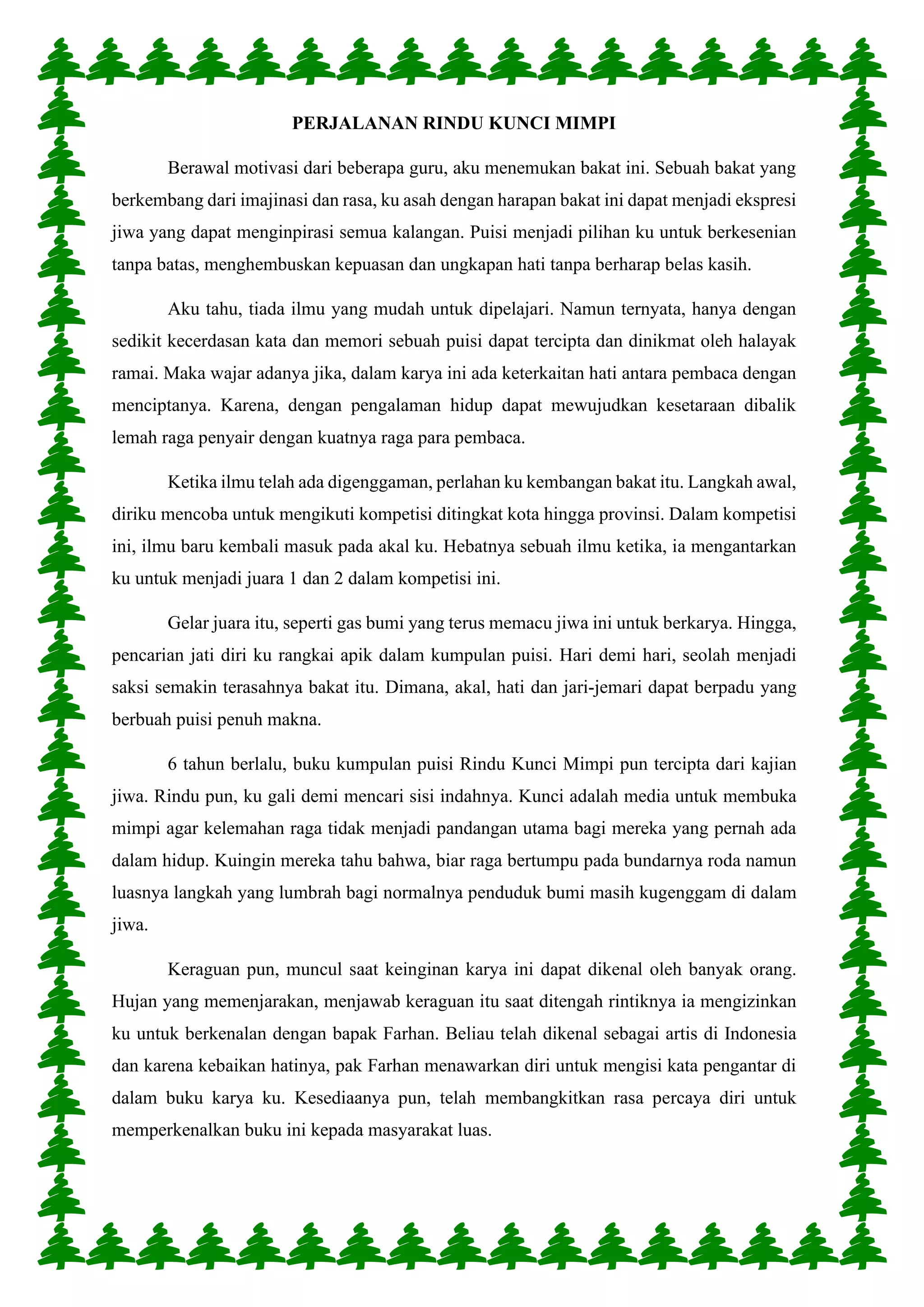 Perjalanan rindu kunci mimpi | PDF