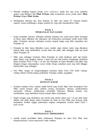 Contoh Perjanjian Kerjasama Jasa Artis Mc Terbaru Beli Perjanjian H