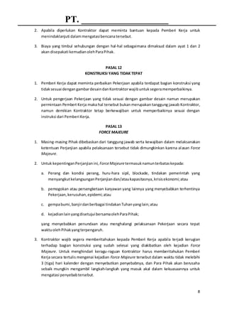 Perjanjian Konstruksi Pembangunan Gudang dan Container Yard Terbaru (Beli Perjanjian, Hub: 08118887270 (WA))
