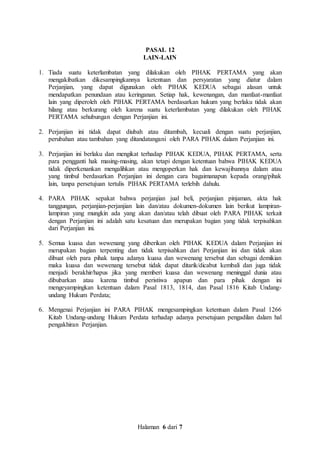 Perjanjian Pemberian Dan Pengakuan Hutang Draft Clean Pdf