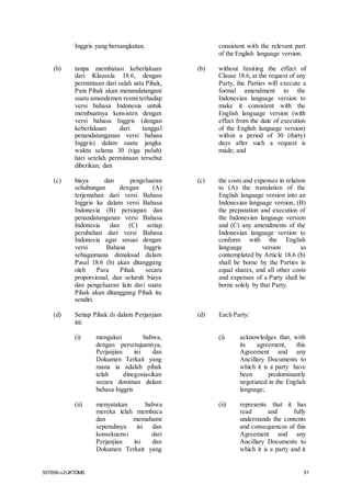 Perjanjian pemegang saham shareholders agreement billingual (Indonesian - English) (Beli Perjanjian, Hub: 08118887270 (WA))