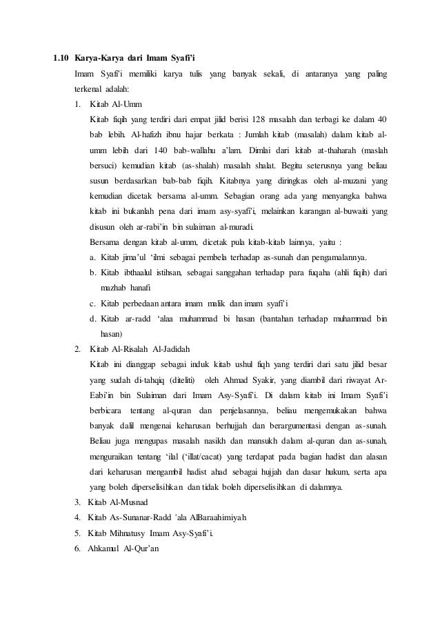 Imam Syafi I Dalam Menetapkan Hukum Islam