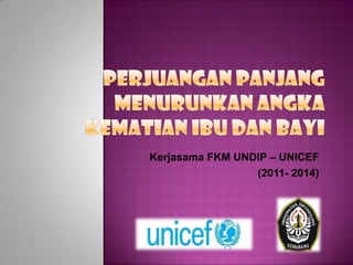 Kerjasama FKM UNDIP – UNICEF
                 (2011- 2014)
 