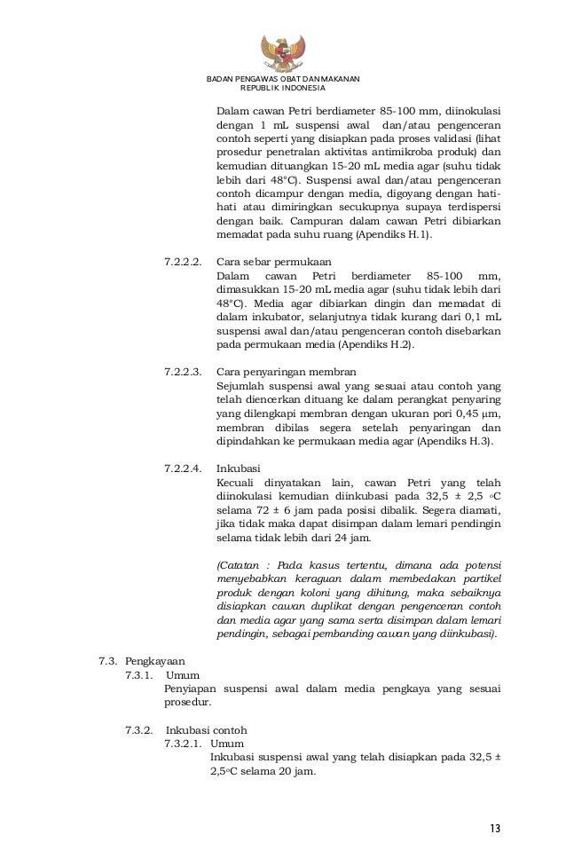 PERKA BPOM HK.03.1.23.08.11.07331 Tahun 2011 Metode 