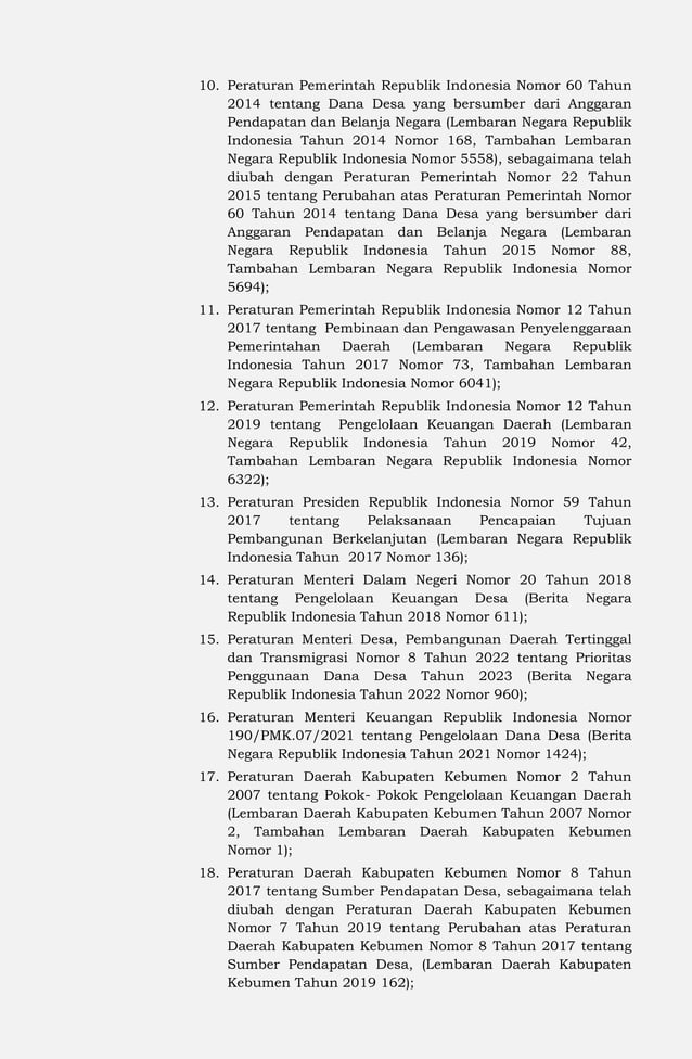 Perkades No. 1 Tahun 2023 | PDF