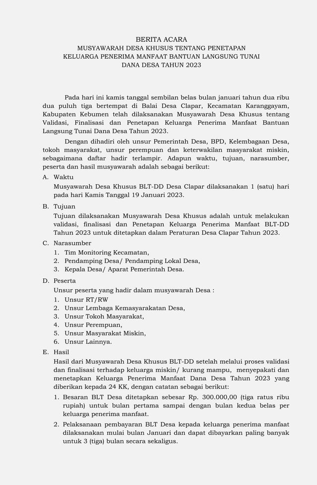 Perkades No. 1 Tahun 2023 | PDF