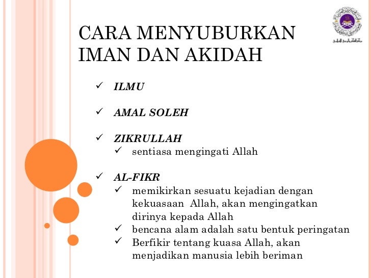 perkara yang merosakkan akidah