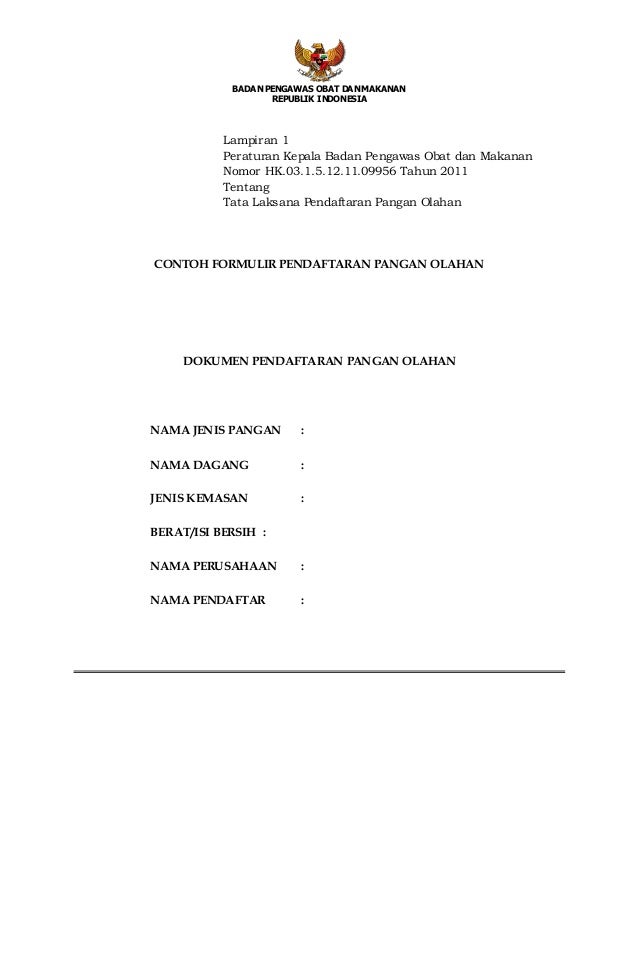 Perkbpom nomor hk. 03.1.5.12.11.09955 tahun 2011 tentang 