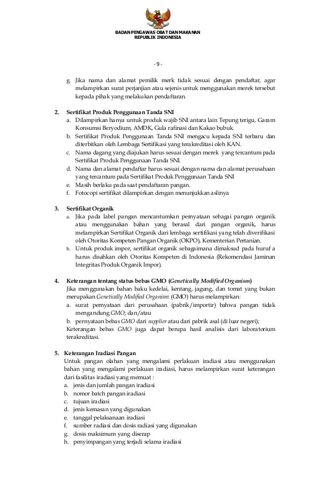 Perkbpom nomor hk. 03.1.5.12.11.09955 tahun 2011 tentang 