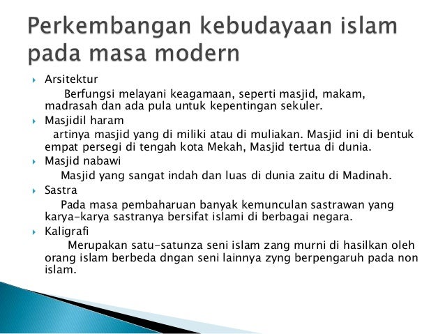 Perkembangan islam pada masa modern