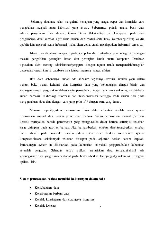 Perkembangan database di era globalisasi