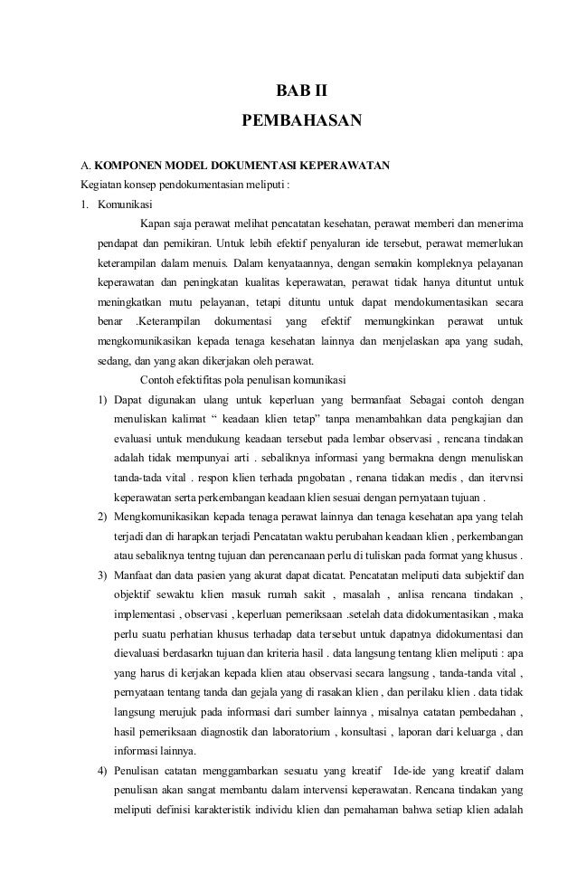 Perkembangan dokumentasi keperawatan