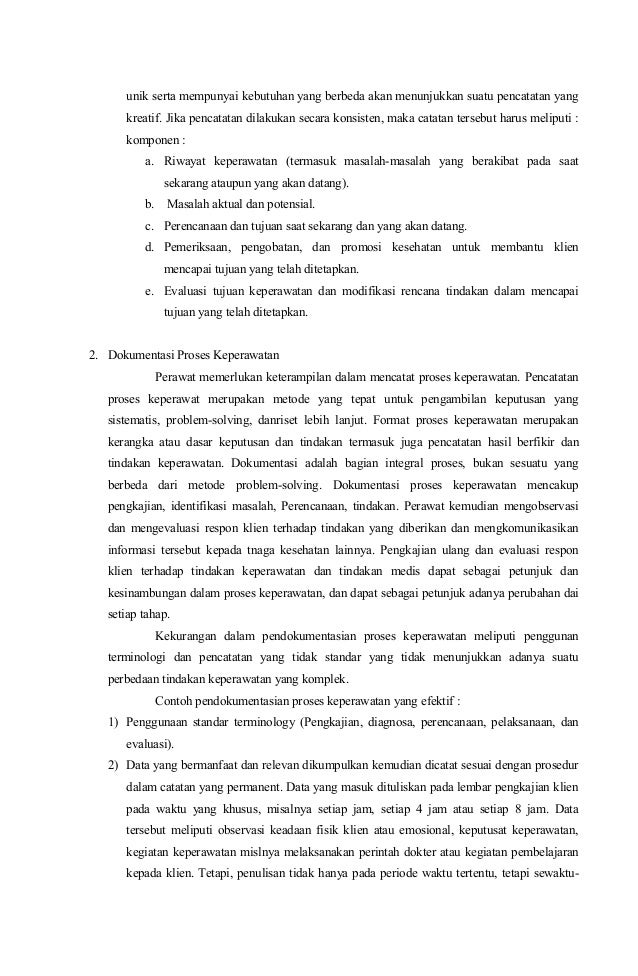 Perkembangan dokumentasi keperawatan