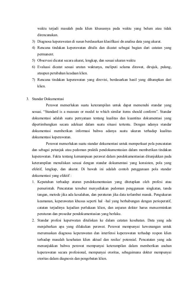 Perkembangan dokumentasi keperawatan Perkembangan dokumentasi keperawatan