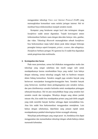 Perkembangan hardware dan telekomunikasi | PDF