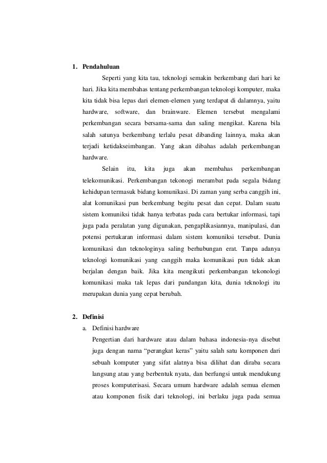 Perkembangan Hardware Dan Telekomunikasi
