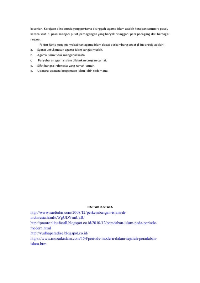 Perkembangan Islam Di Zaman Modern