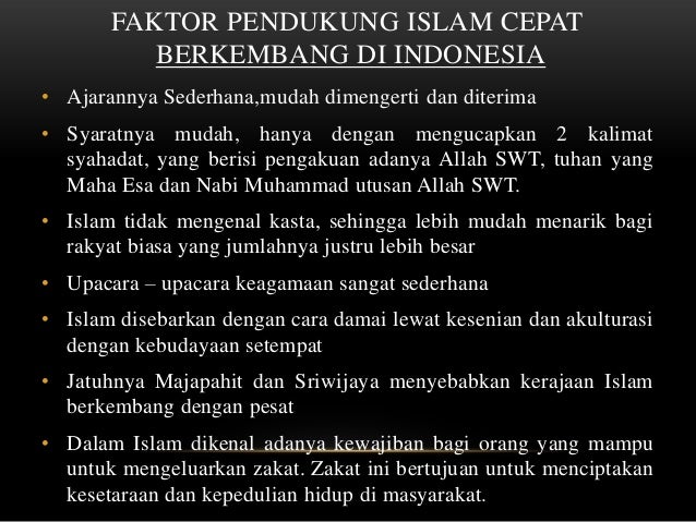 Faktor perkembangan islam di indonesia