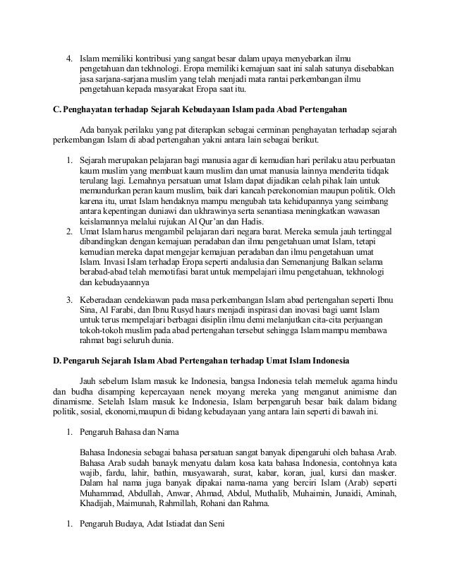 Perkembangan Islam Pada Abad