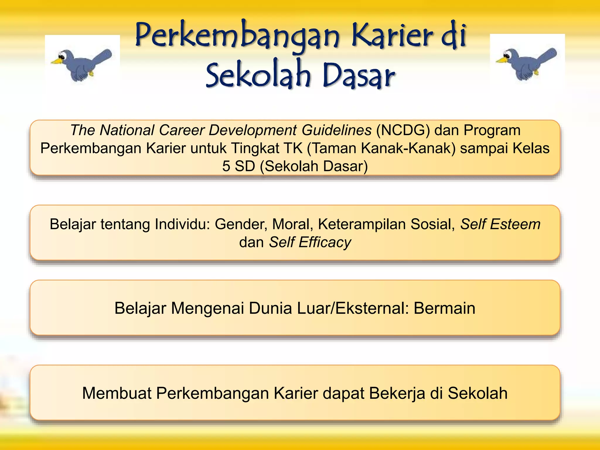 Perkembangan karier di sekolah dasar edit | PPTX
