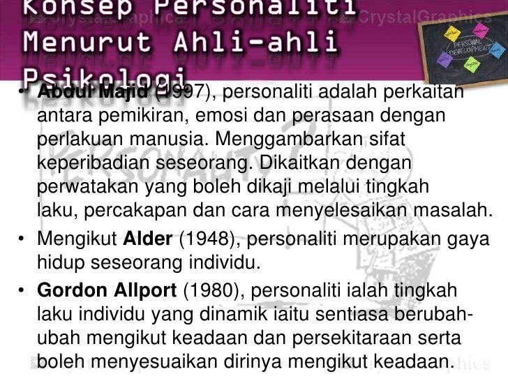 Perkembangan Kendiri Personaliti Ori