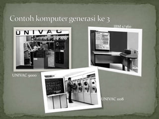 UNIVAC 1108 
UNIVAC 9000 
IBM s/360 
 