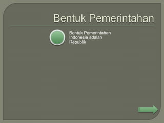 Bentuk Pemerintahan
Indonesia adalah
Republik
 