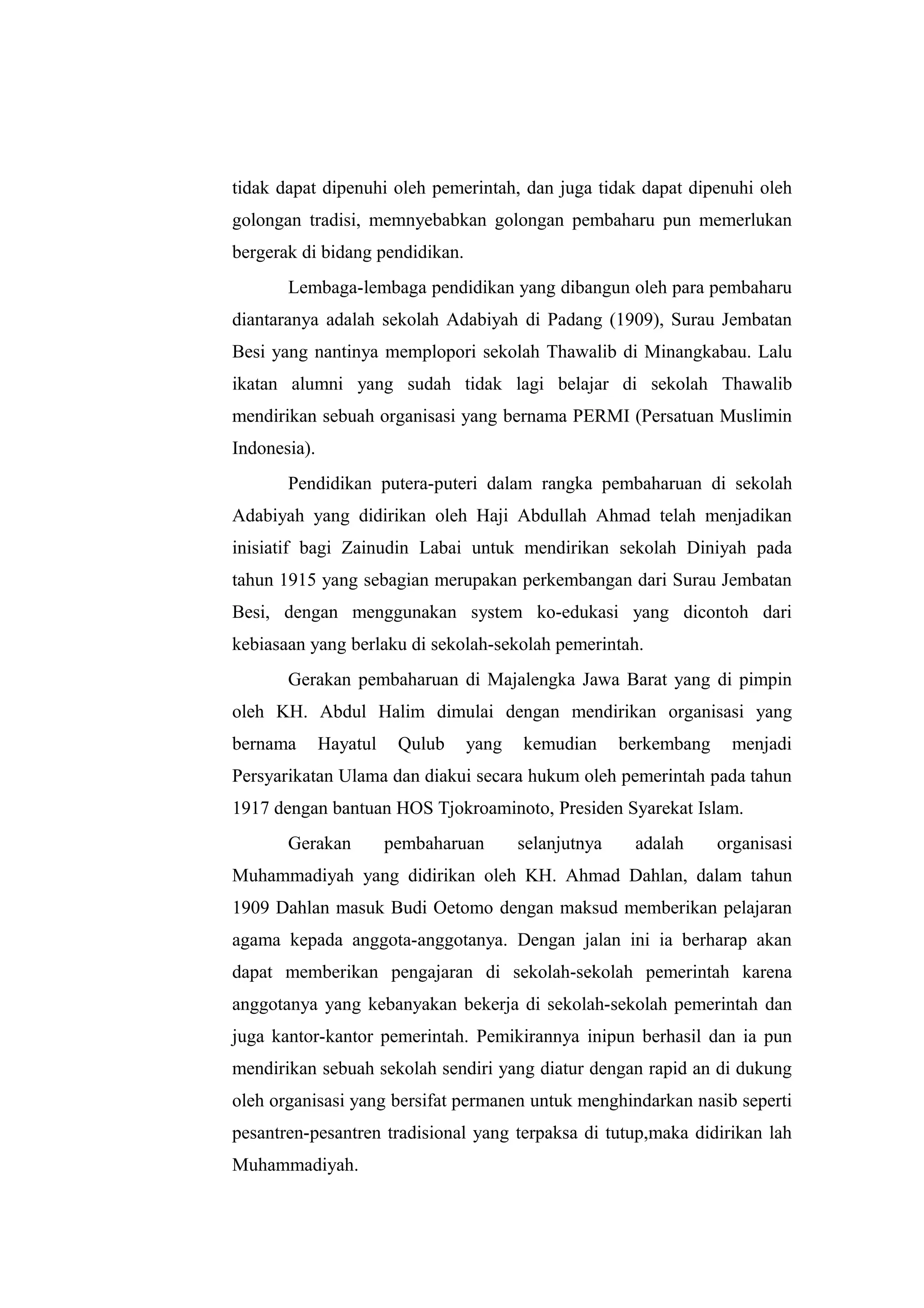 Perkembangan Pendidikan Islam Di Indonesia Doc