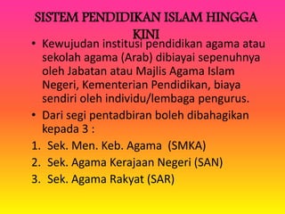 Perkembangan Pendidikan Islam di Malaysia