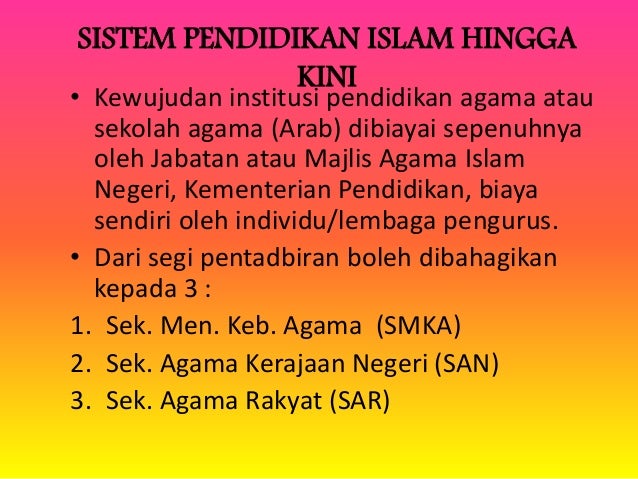 Perkembangan Pendidikan Islam Di Malaysia