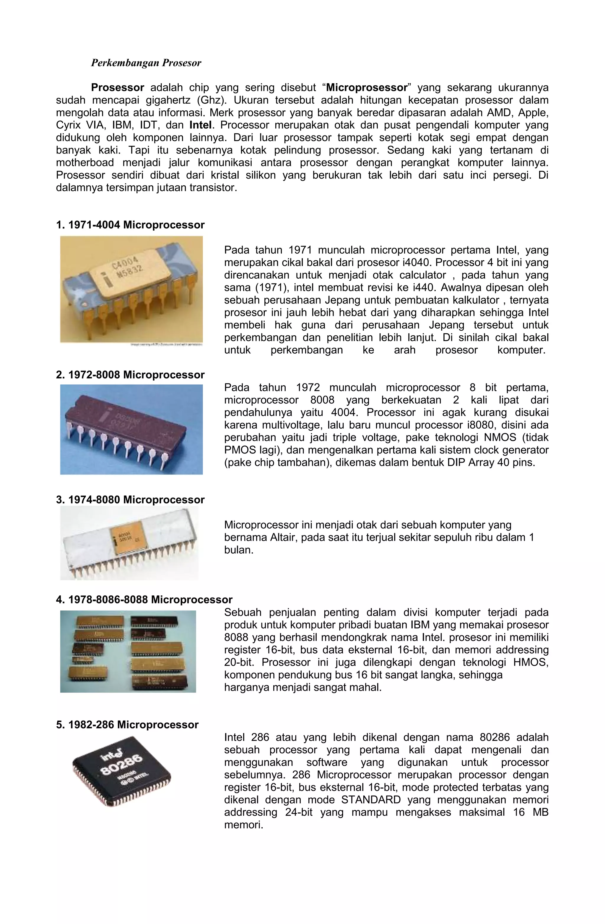 Perkembangan Prosesor | DOCX