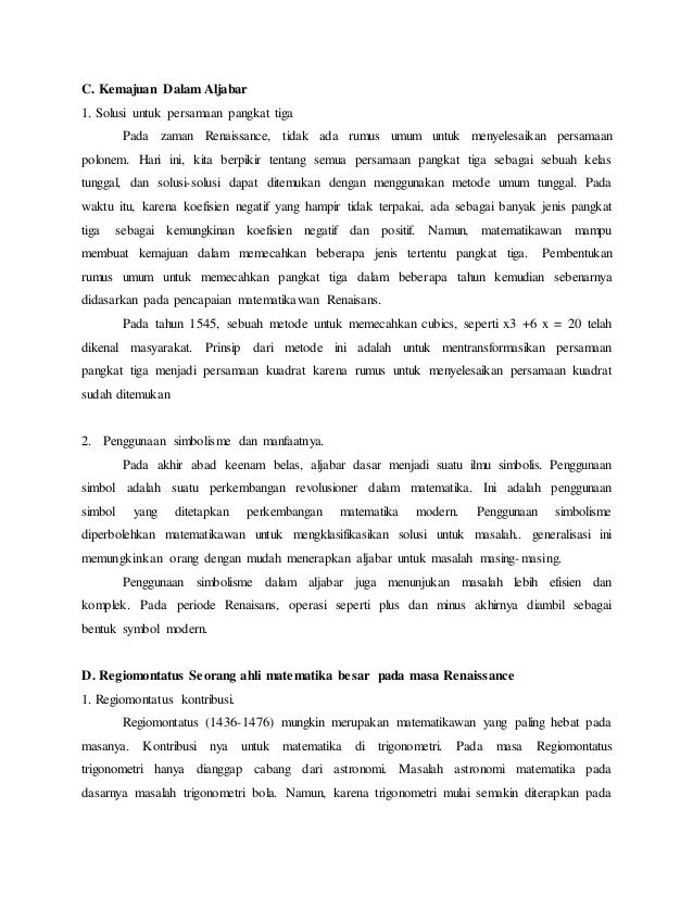 Perkembangan sejarah matematika