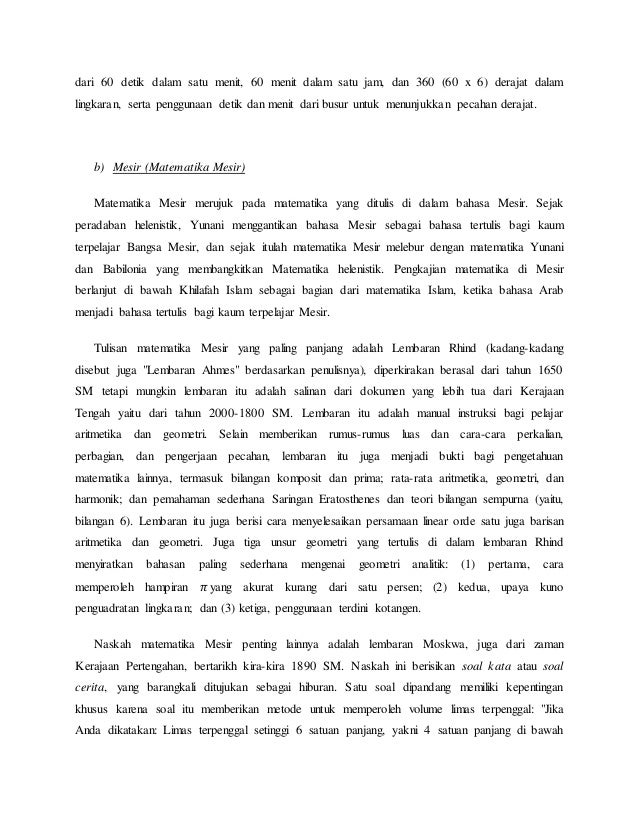 Perkembangan Sejarah Matematika