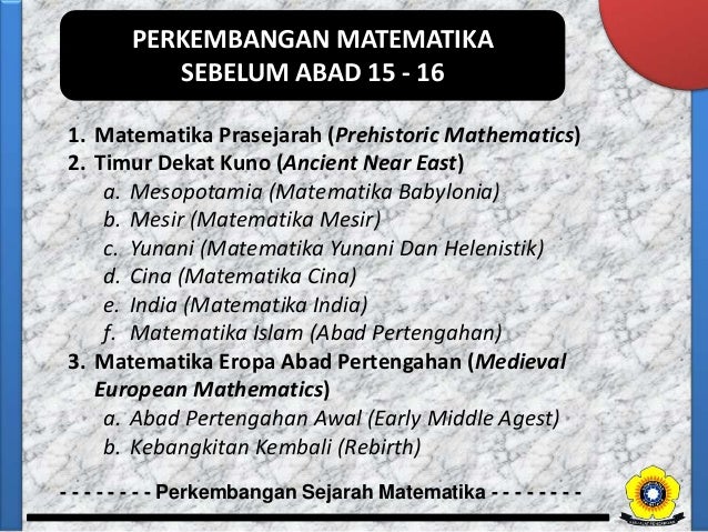 Perkembangan Sejarah Matematika