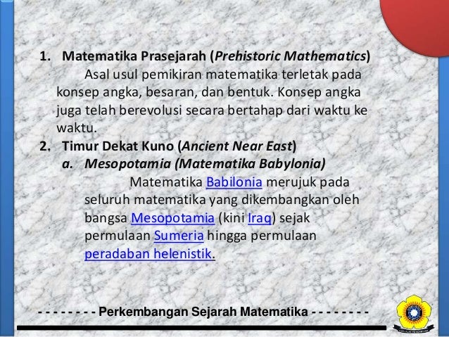 Perkembangan Sejarah Matematika