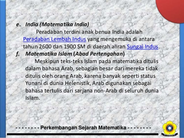 Perkembangan Sejarah Matematika