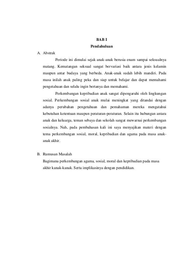 Perkembangan sosial, moral. agama dan kepribadian masa akhir kanak ka…