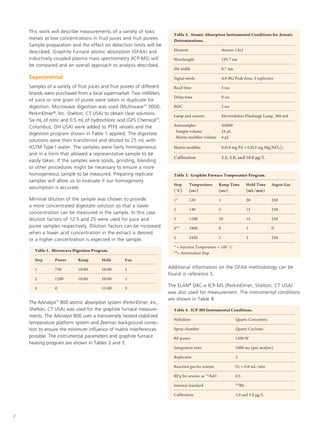 The Analysis of Baby Foods and Juices for Metals to Protect a Sensitive ...