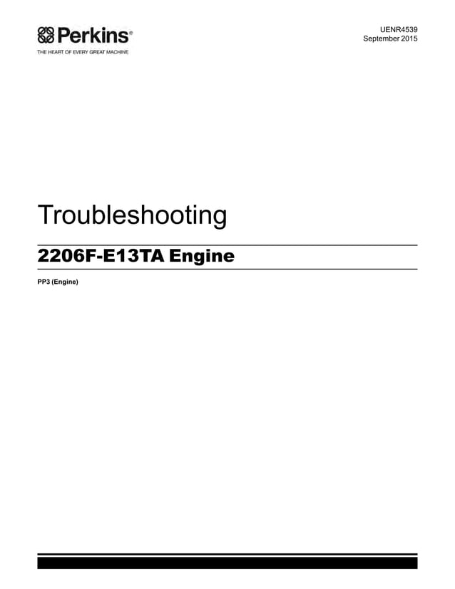 Perkins 2200 series 2206 f e13ta industrial engine (model pp3 engine)service repair manual PDF