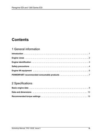 Perkins peregrine edi and 1300 series edi wl diesel engine service ...