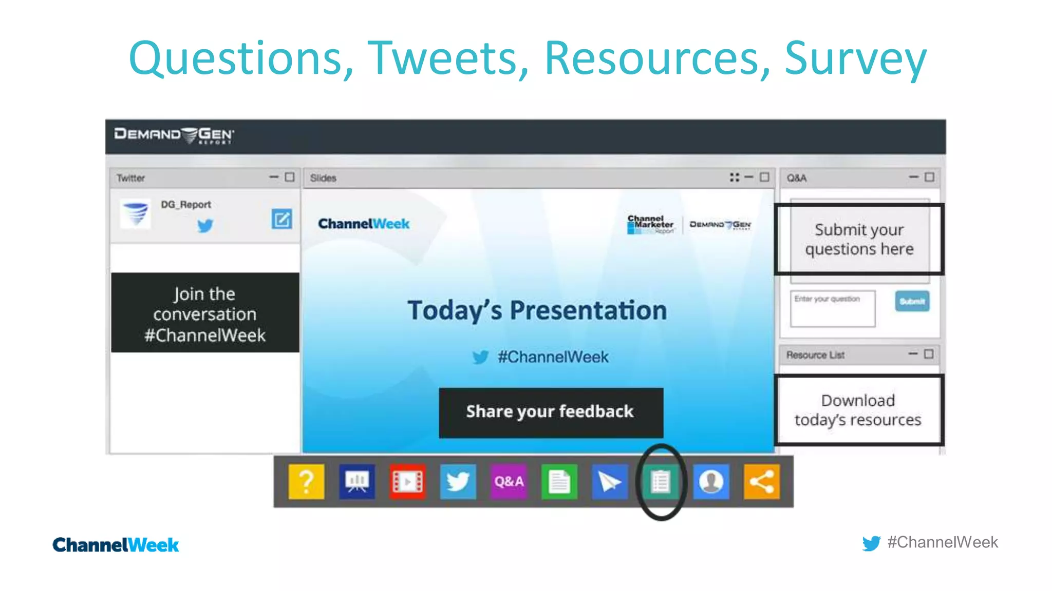 How are we doing?
#ChannelWeek
Questions, Tweets, Resources, Survey
 