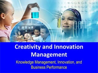Creativity and Innovation
Management
Knowledge Management, Innovation, and
Business Performance
 