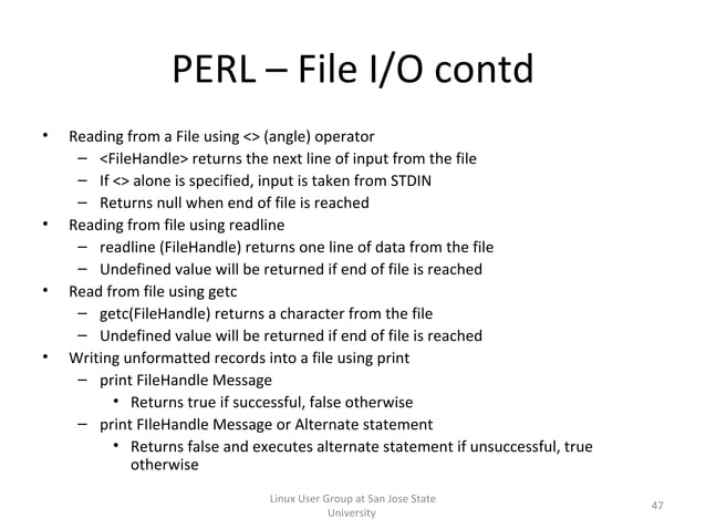 Perl 101 - The Basics of Perl Programming | PPT
