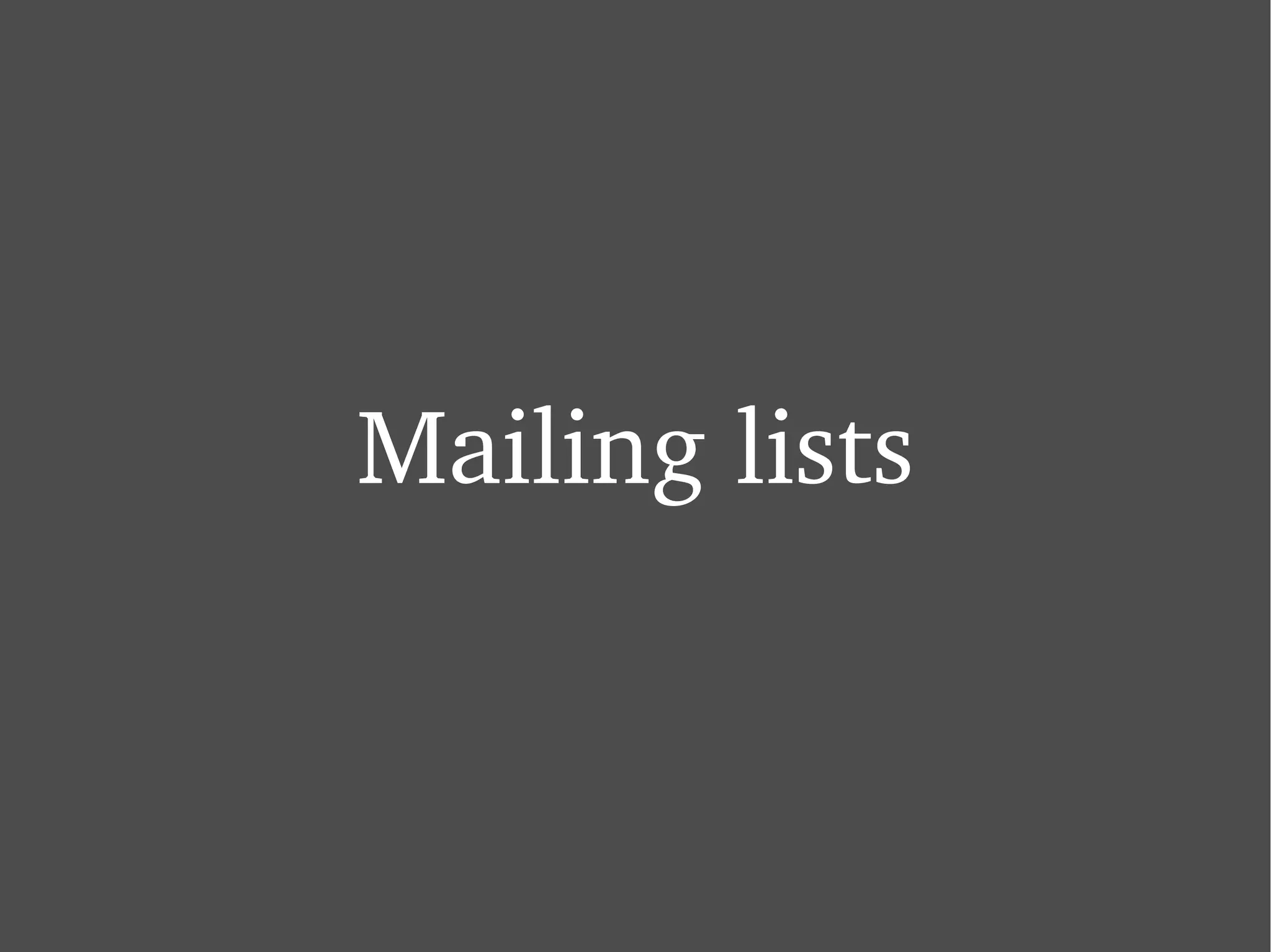 Mailing lists 