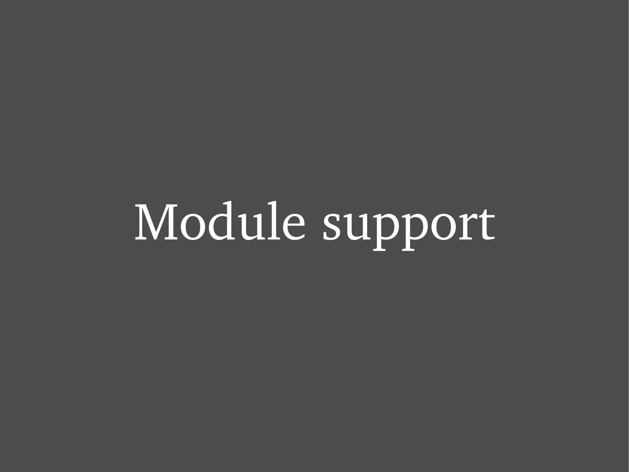 Module support 